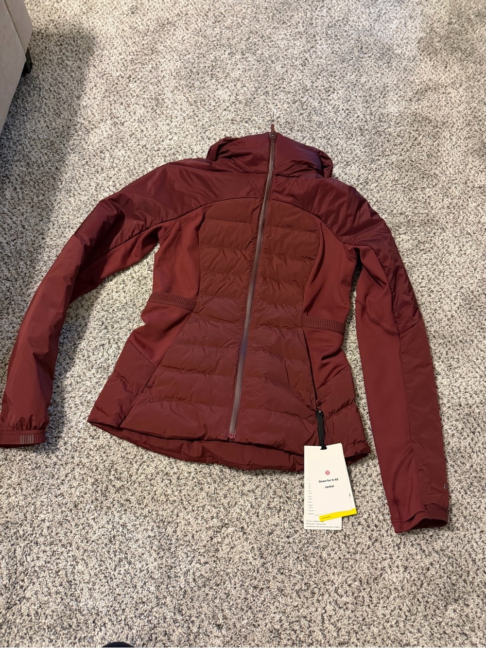 lululemon athletica Quilted Hooded Jacket - Burgundy